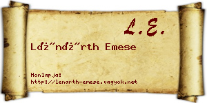 Lénárth Emese névjegykártya